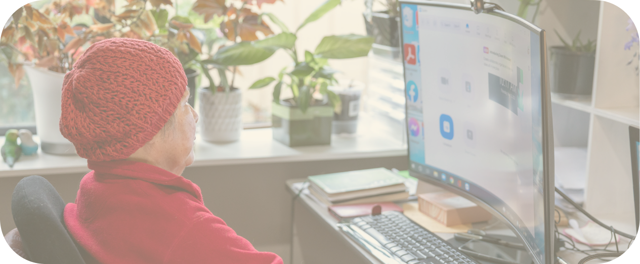 senior woman using a computer