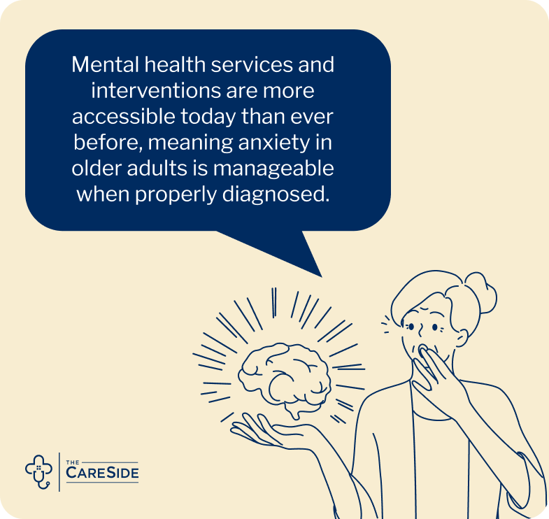 Anxiety in older adults is manageable when properly diagnosed thanks to modern services and interventions.