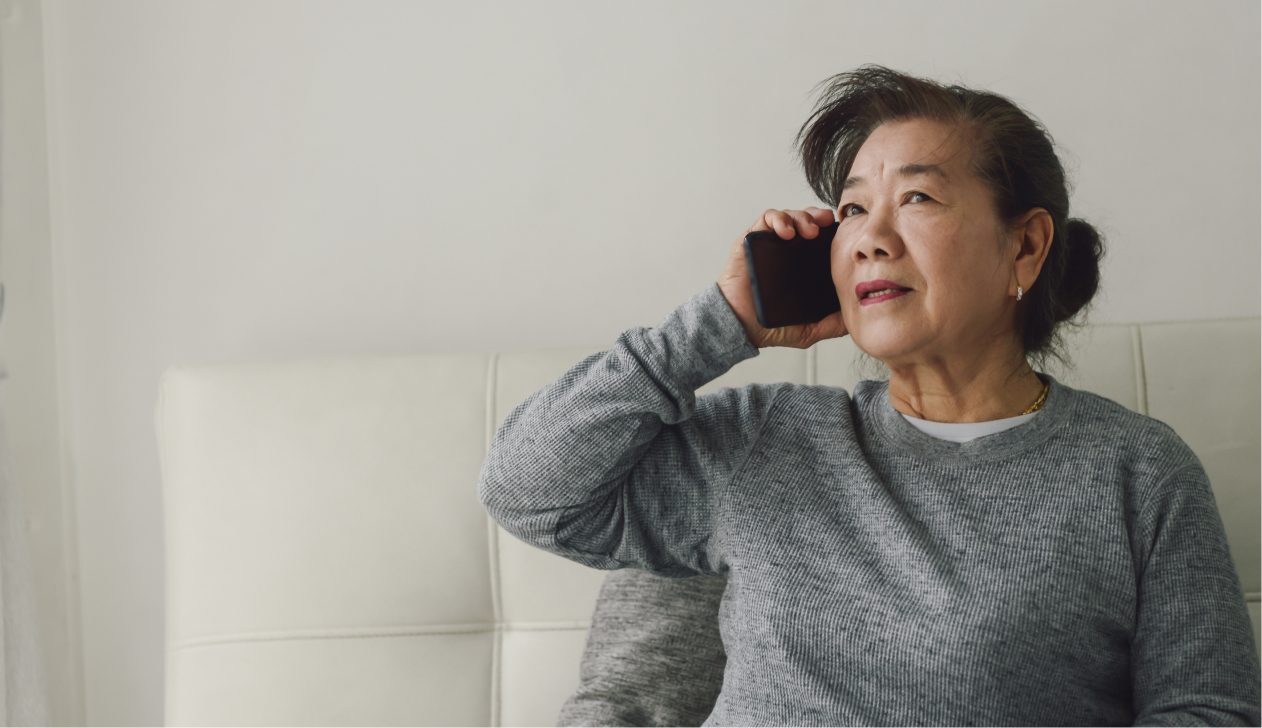 Woman finding out about home care package rules