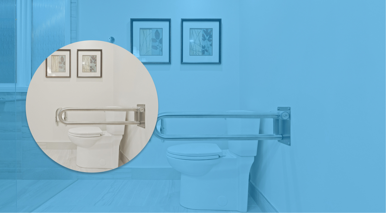 Wall-mounted rails next to a toilet are an example of home modifications under the NDIS Capital Supports category.