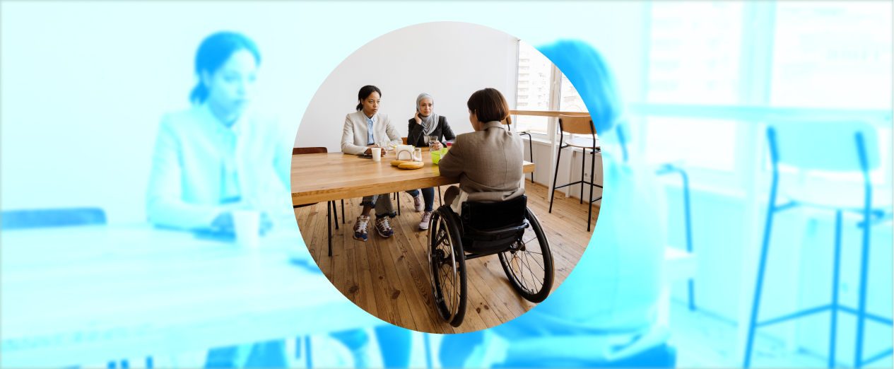 NDIS participant discussing jobs with her local coordinator.